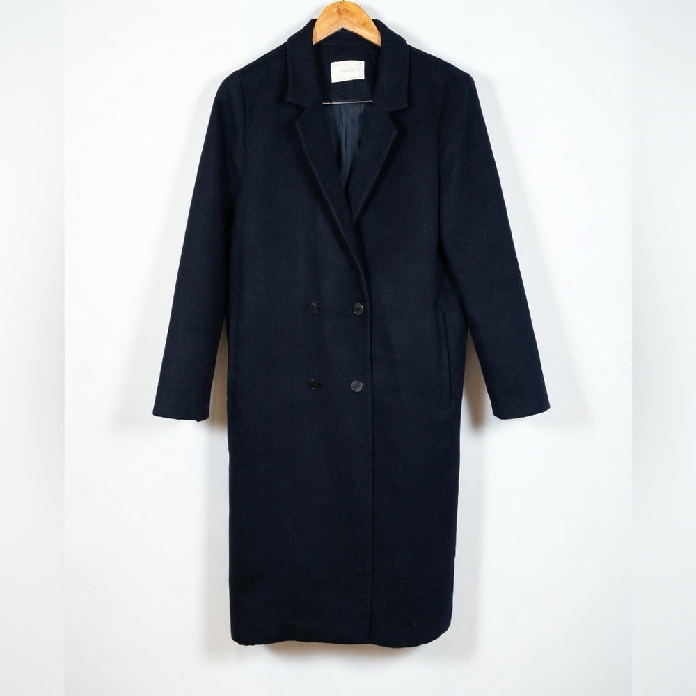 Frank & Oak Navy Double-Breasted Trench Coat